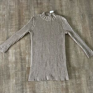 Gilli Ribbed Knit Dress in Taupe